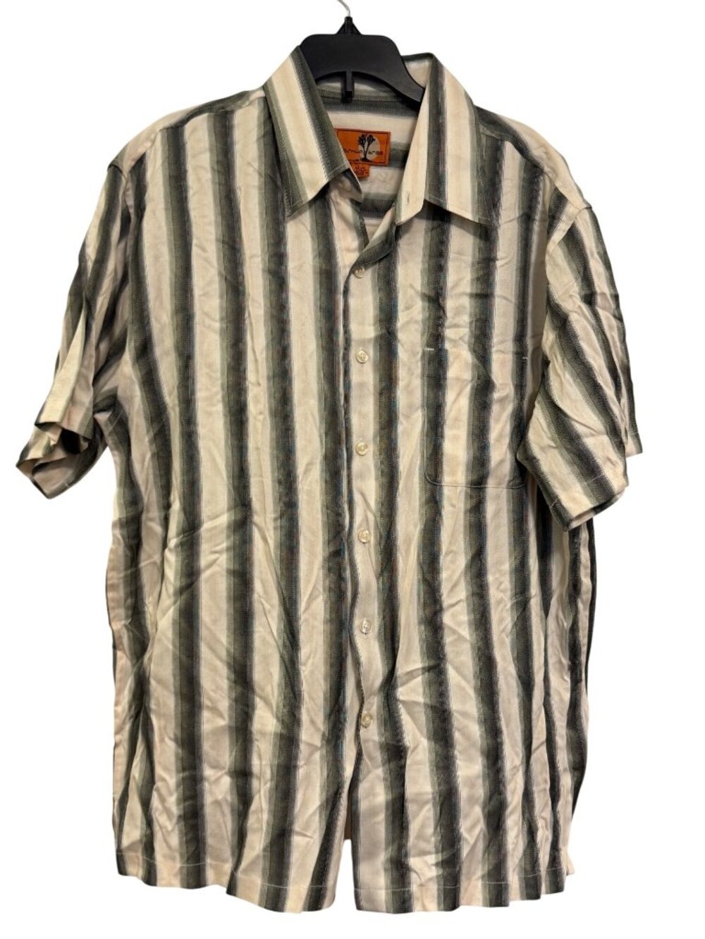 Joshua Tree Mens Short Sleeve Striped Button-Up Shirt M